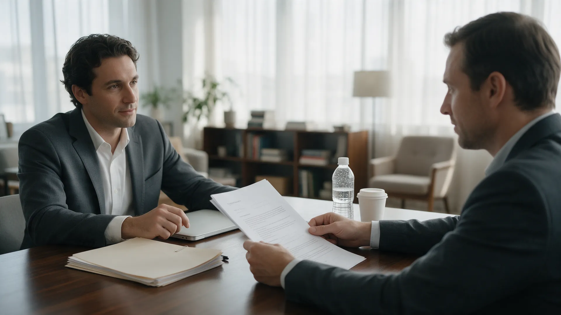Term sheet negotiation meeting between an investor and a founder