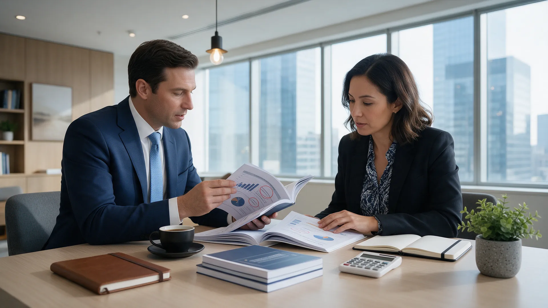 Consultant presenting a risk assessment report to a client