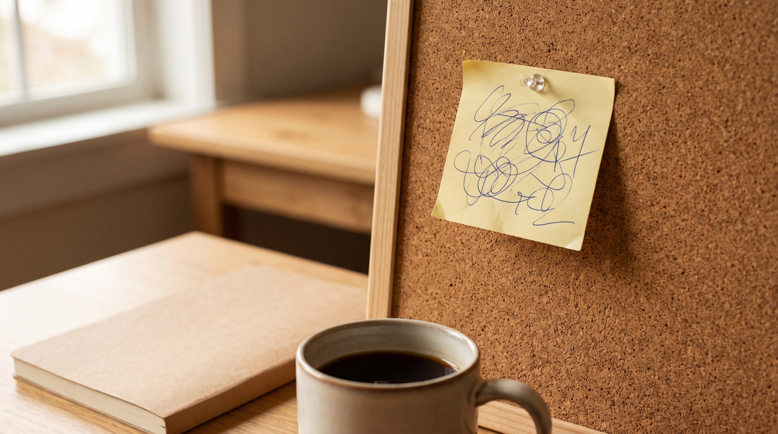 Tax registration deadline reminder note pinned above a desk