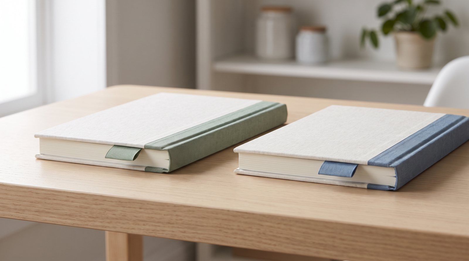 Two separate ledger notebooks for dual licence financial records