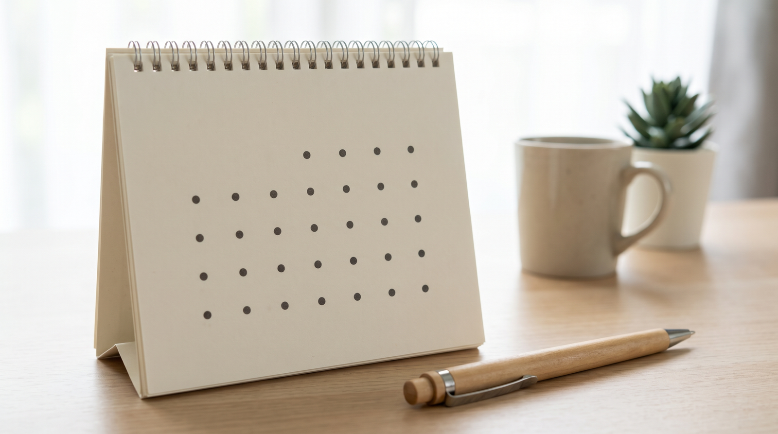 Blank desk calendar