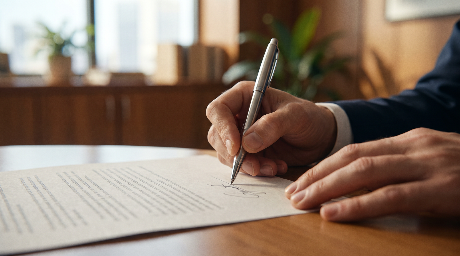 Signing an employment contract
