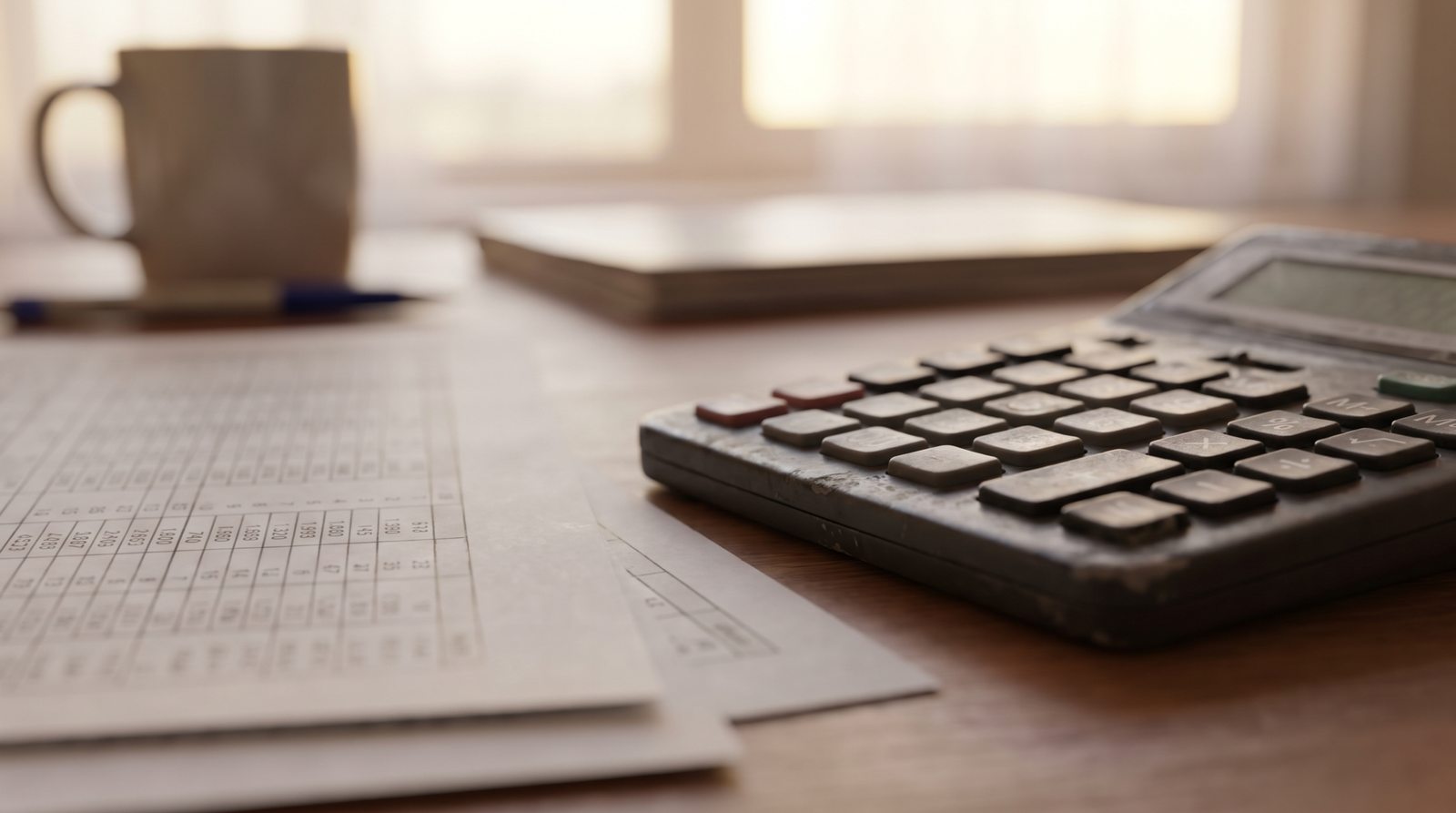 Calculator next to loan application paperwork