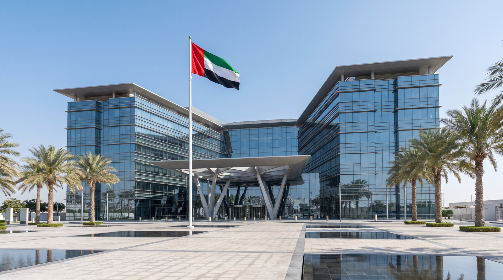 Modern government financial building in Abu Dhabi