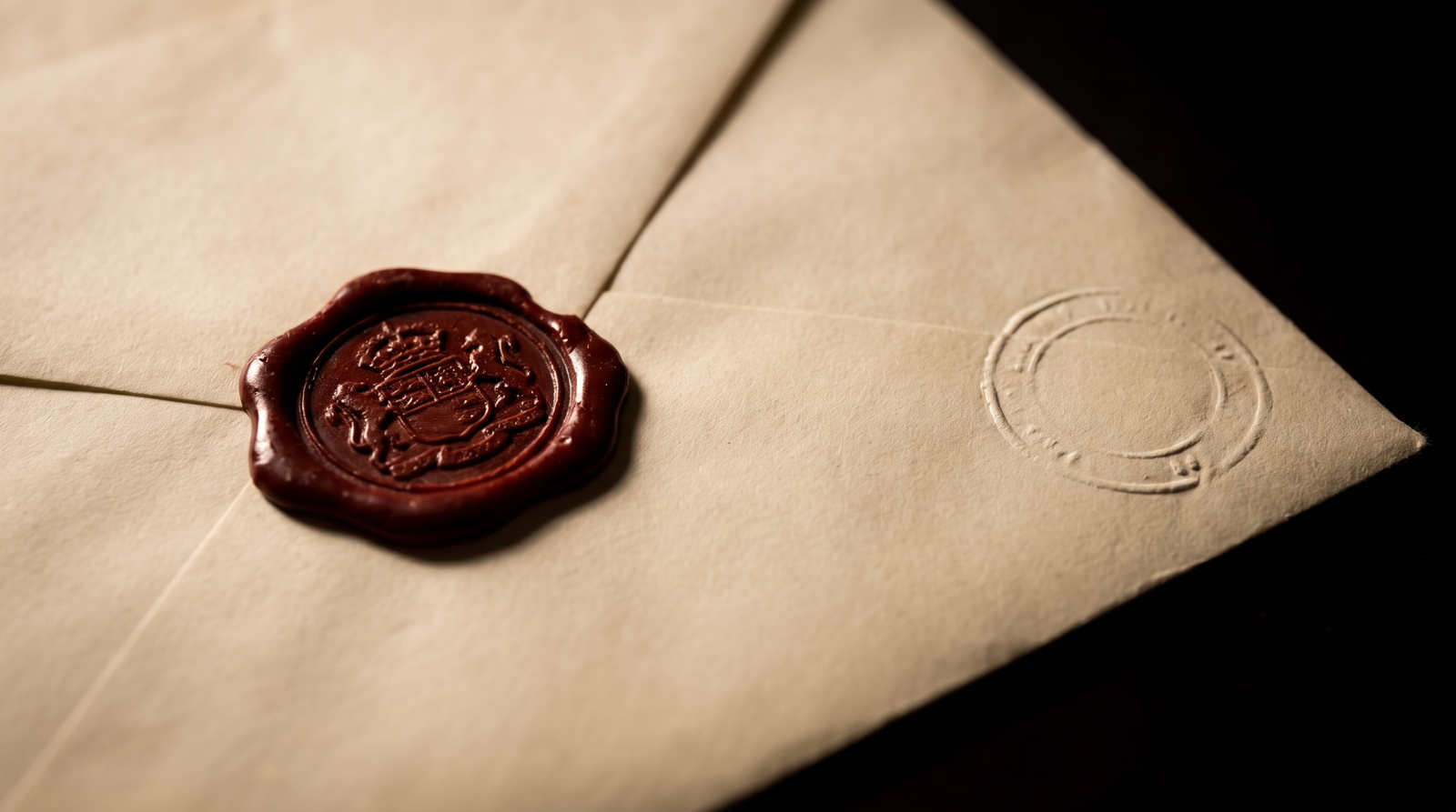 Official document with a wax seal