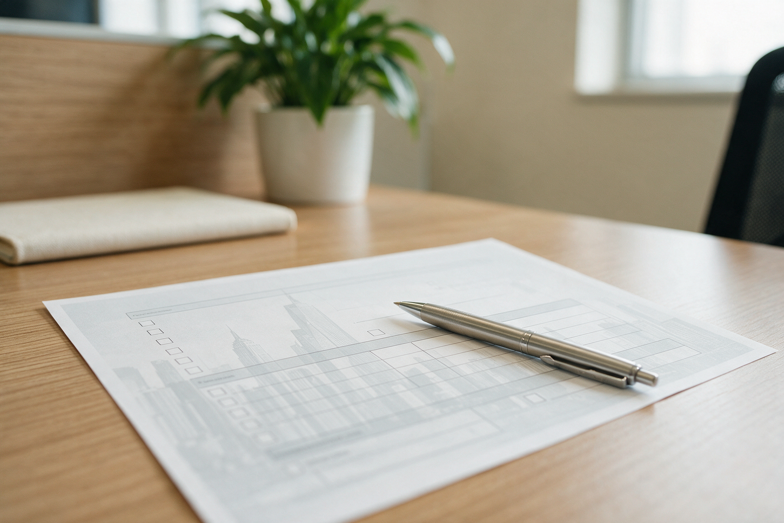 Risk assessment checklist document on a desk