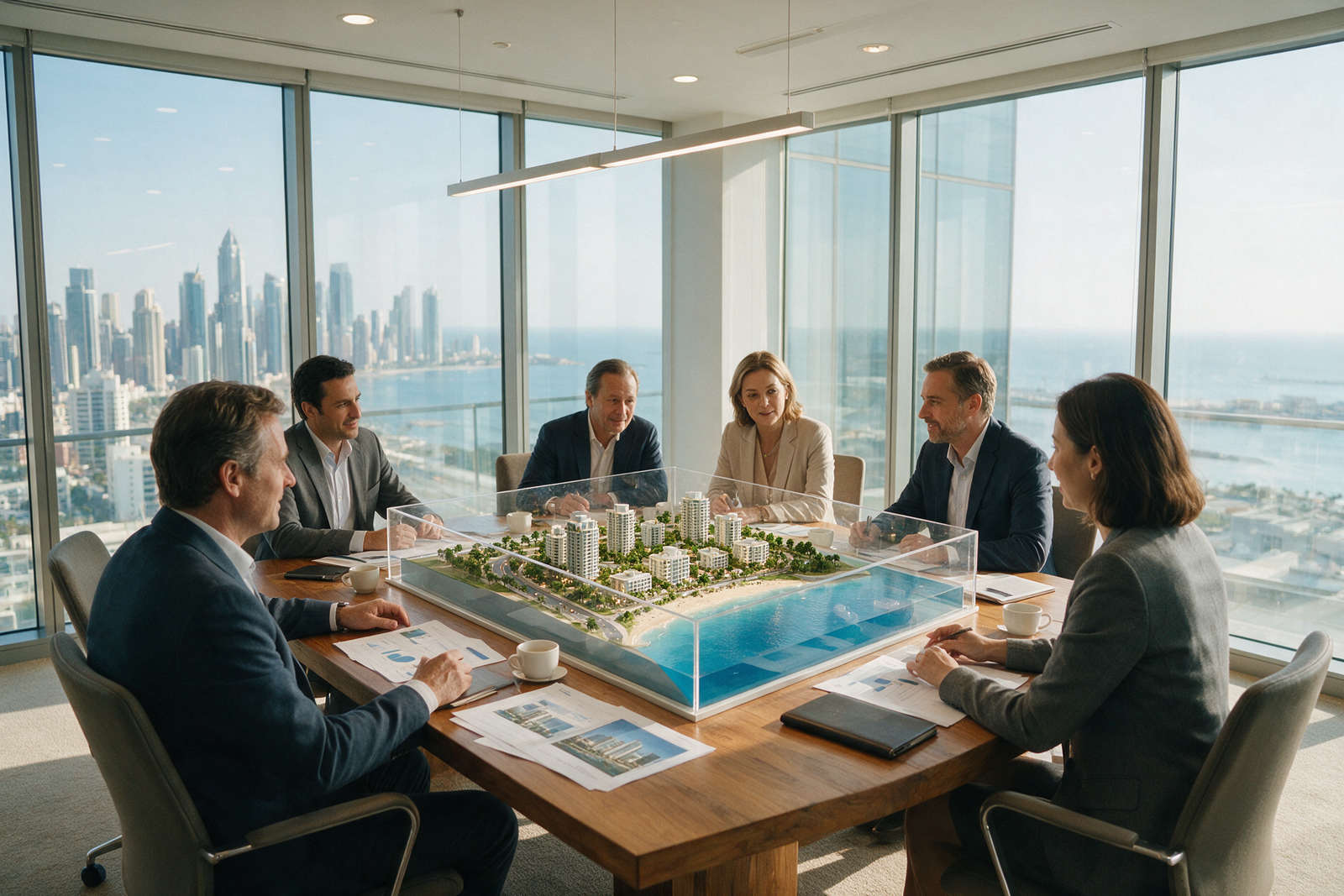 Offshore holding company meeting with a property model