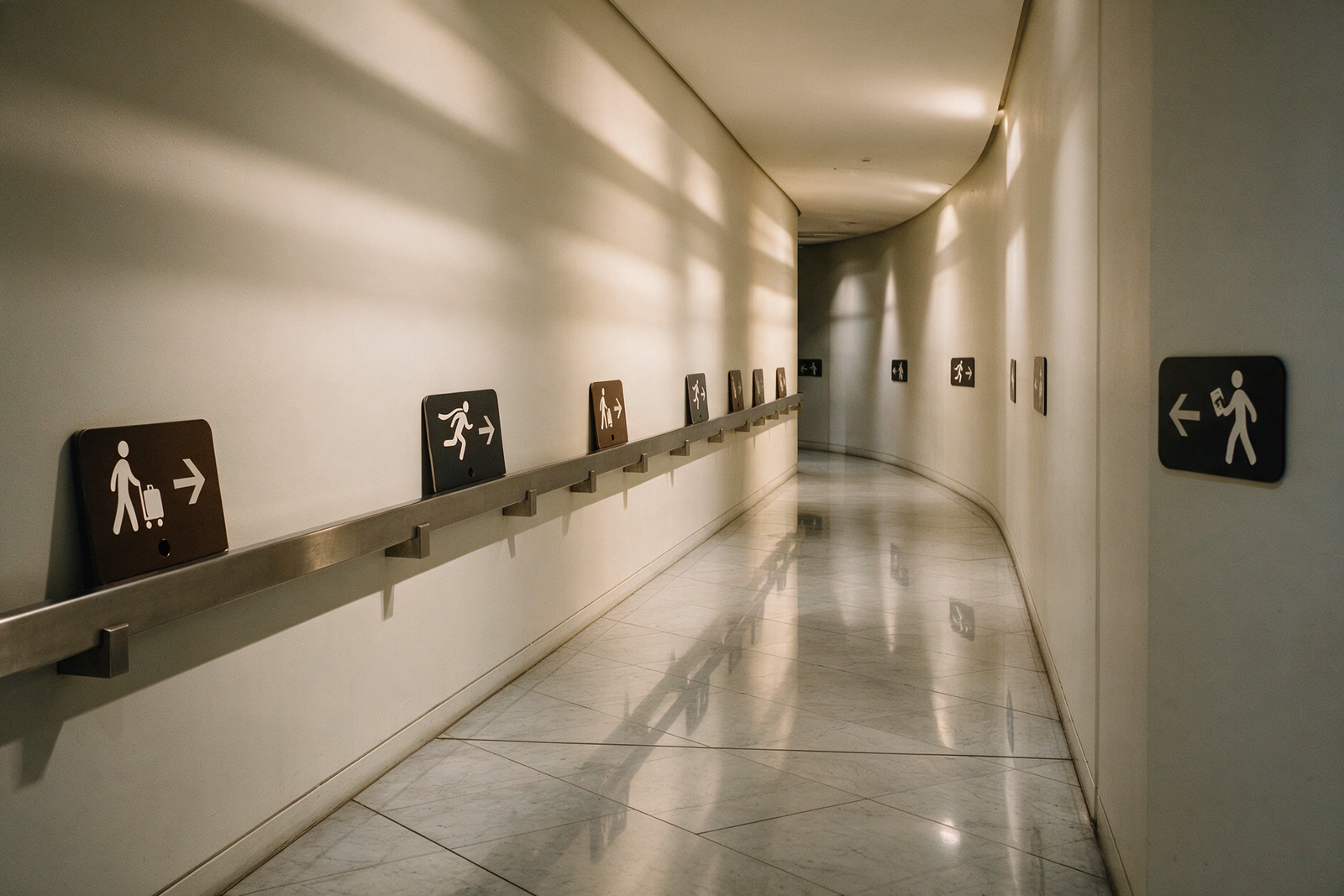 Airport immigration corridor representing ICP overstay enforcement