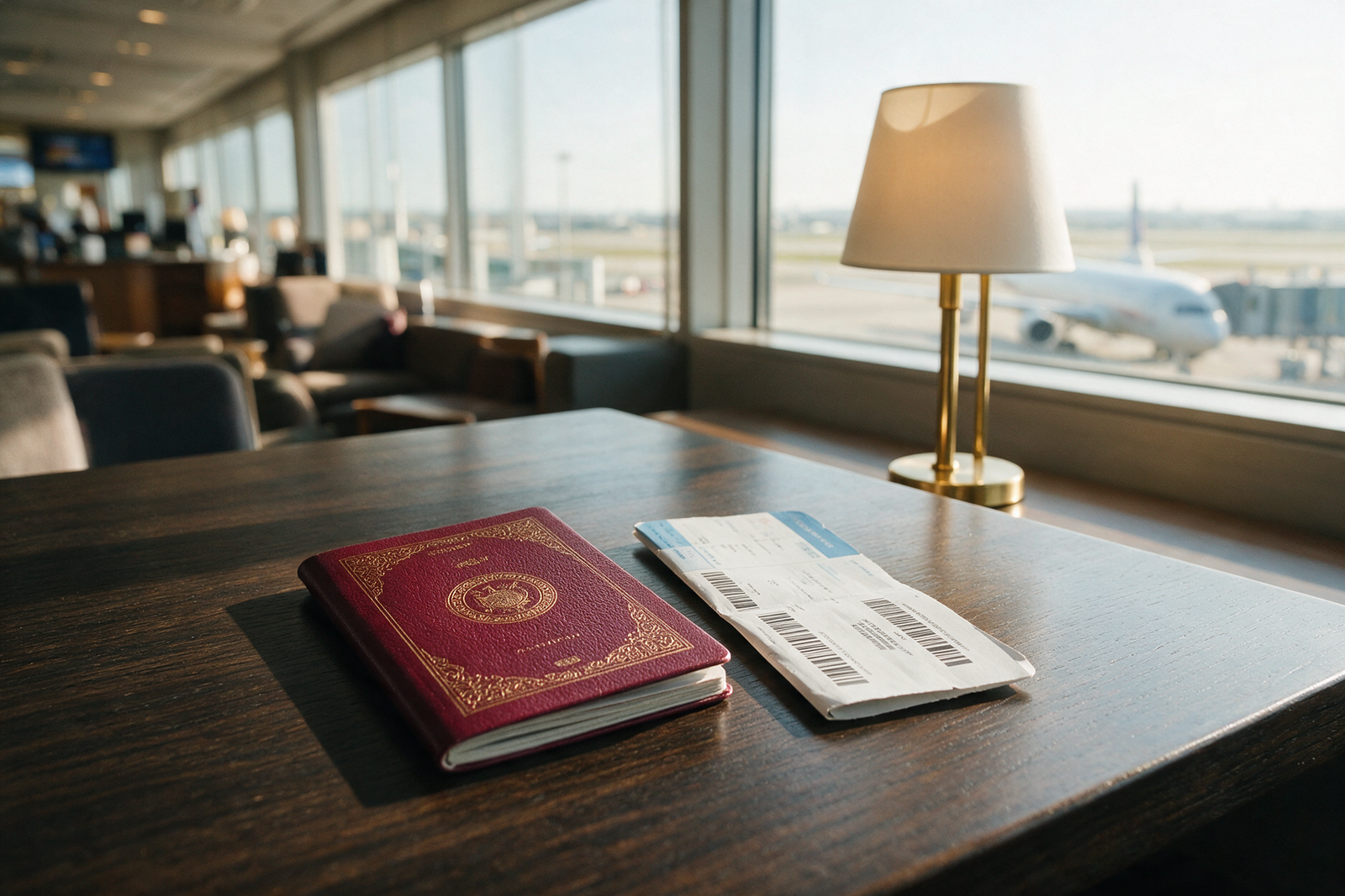 Passport and boarding pass representing visa status tracking to avoid overstay
